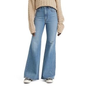 Levi's Ribcage Bell Jeans Super High Rise Light Wash 34x30 NWT Retro Flare